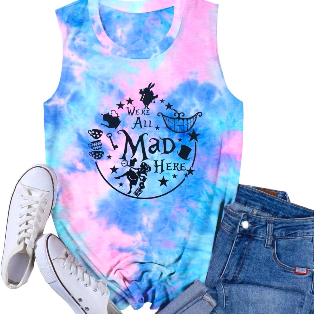 Alice in Wonderland Tie Dye Tank Top. Size Small ❤️